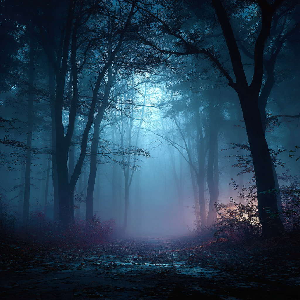 haunted forest , dark woods from the world of halloween